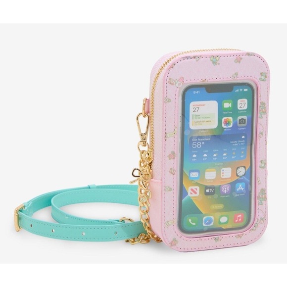 NEW! Sanrio My Melody & Kuromi Tea Party Crossbody Bag PHONE Pouch - Picture 2 of 3